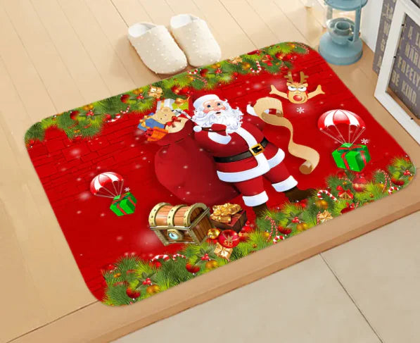 Christmas picture absorbent bathroom mat