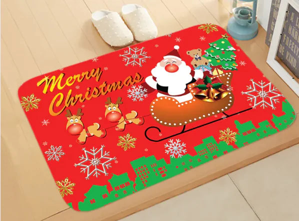 Christmas picture absorbent bathroom mat