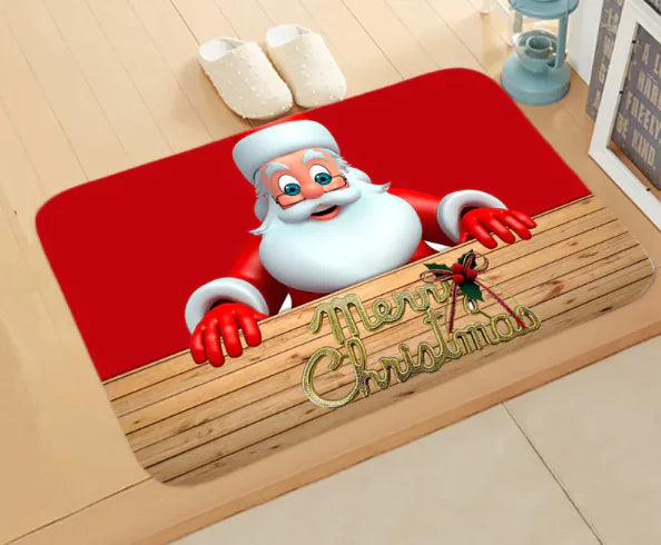 Christmas picture absorbent bathroom mat